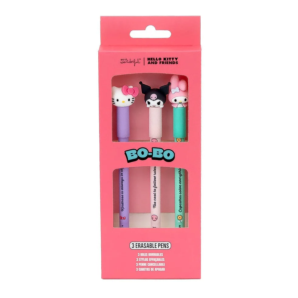 Set di 3 penne cancellabili Bo-Bo - Kitty & Friends