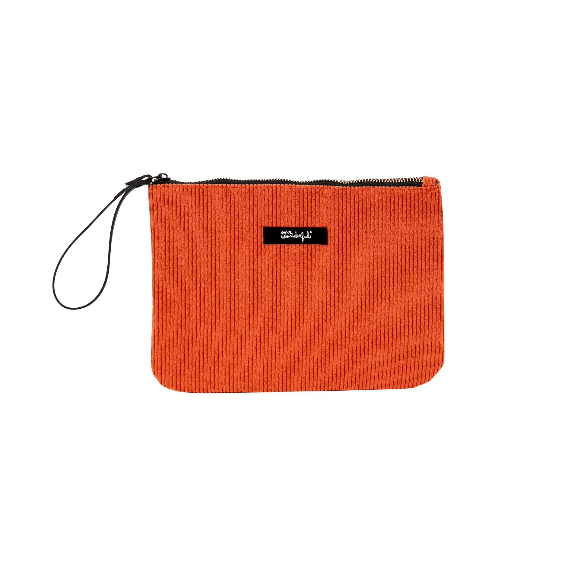 Astuccio portatutto in coste vellutati - Terracotta