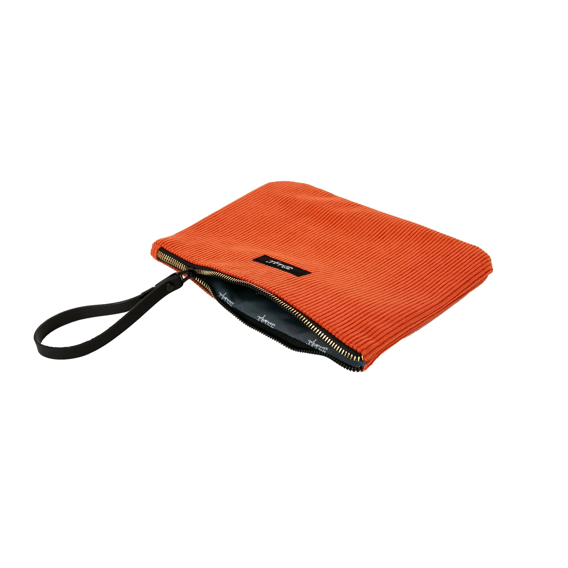 Astuccio portatutto in coste vellutati - Terracotta