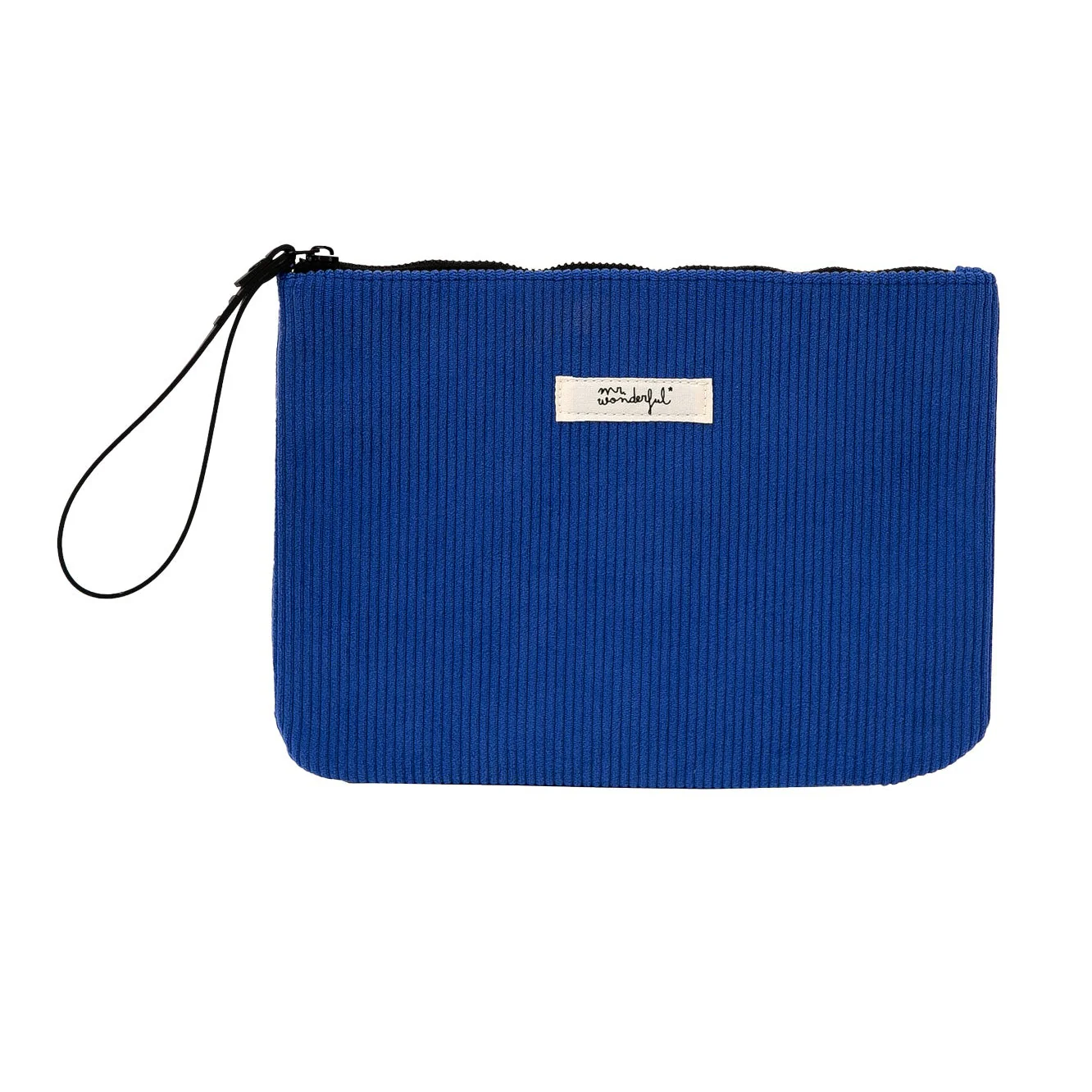 Astuccio portatutto in coste vellutato - Blu