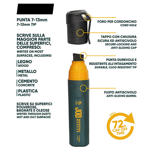 MARCATORE INDUSTRIALE SPIL JOB PUNTA SCALPELLO 7-13 mm NERO