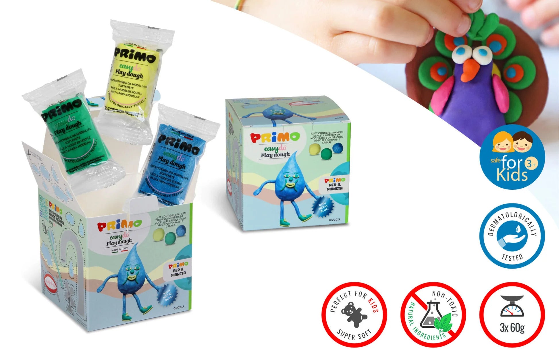 Pasta da Modellare Primo Easydo Cubidò 3 Colori  - Goccia
