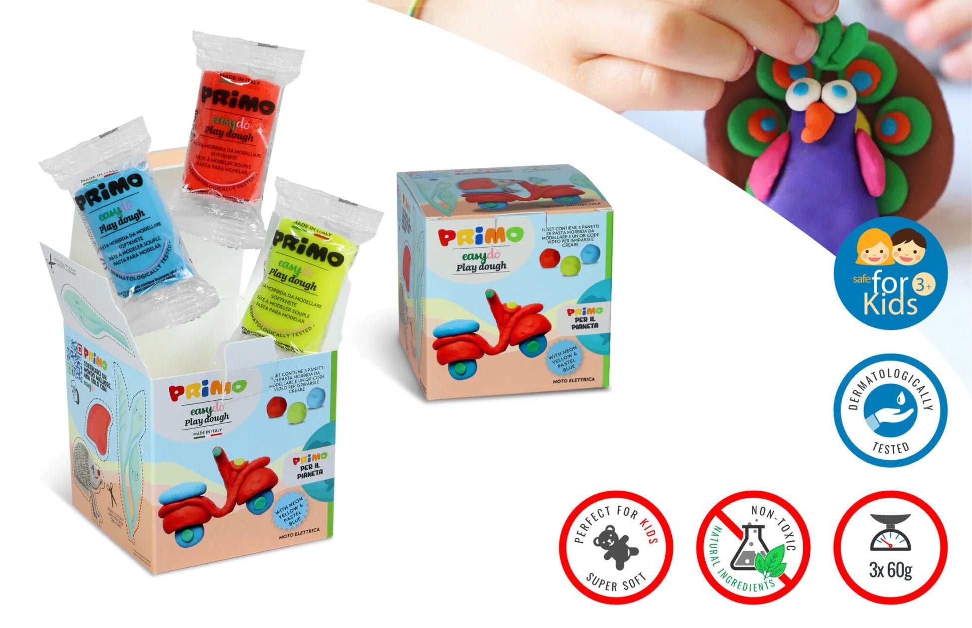 Pasta da Modellare Primo Easydo Cubidò 3 Colori - Moto