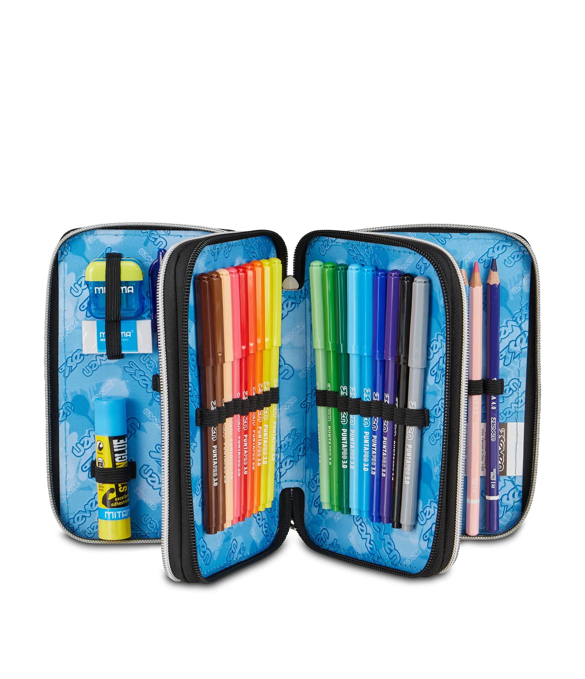 ASTUCCIO Seven® 3 ZIP MADE OF STARS - Azzurro