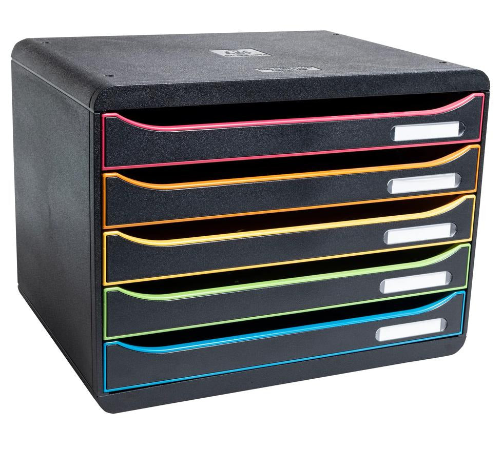 CASSETTIERA BIG BOX PLUS HORIZON 5 CASSETTI GLOSSY Nero/Arle