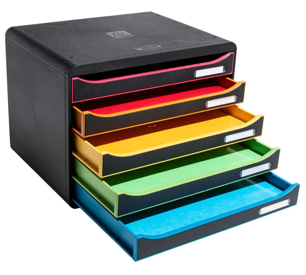 CASSETTIERA BIG BOX PLUS HORIZON 5 CASSETTI GLOSSY Nero/Arle