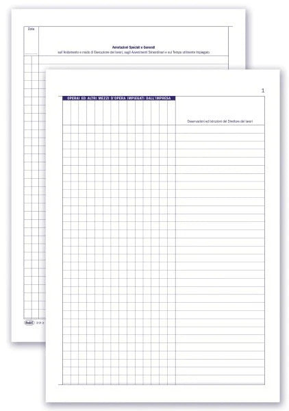 Registro Giornale dei lavori - 50 pagine prenumerate