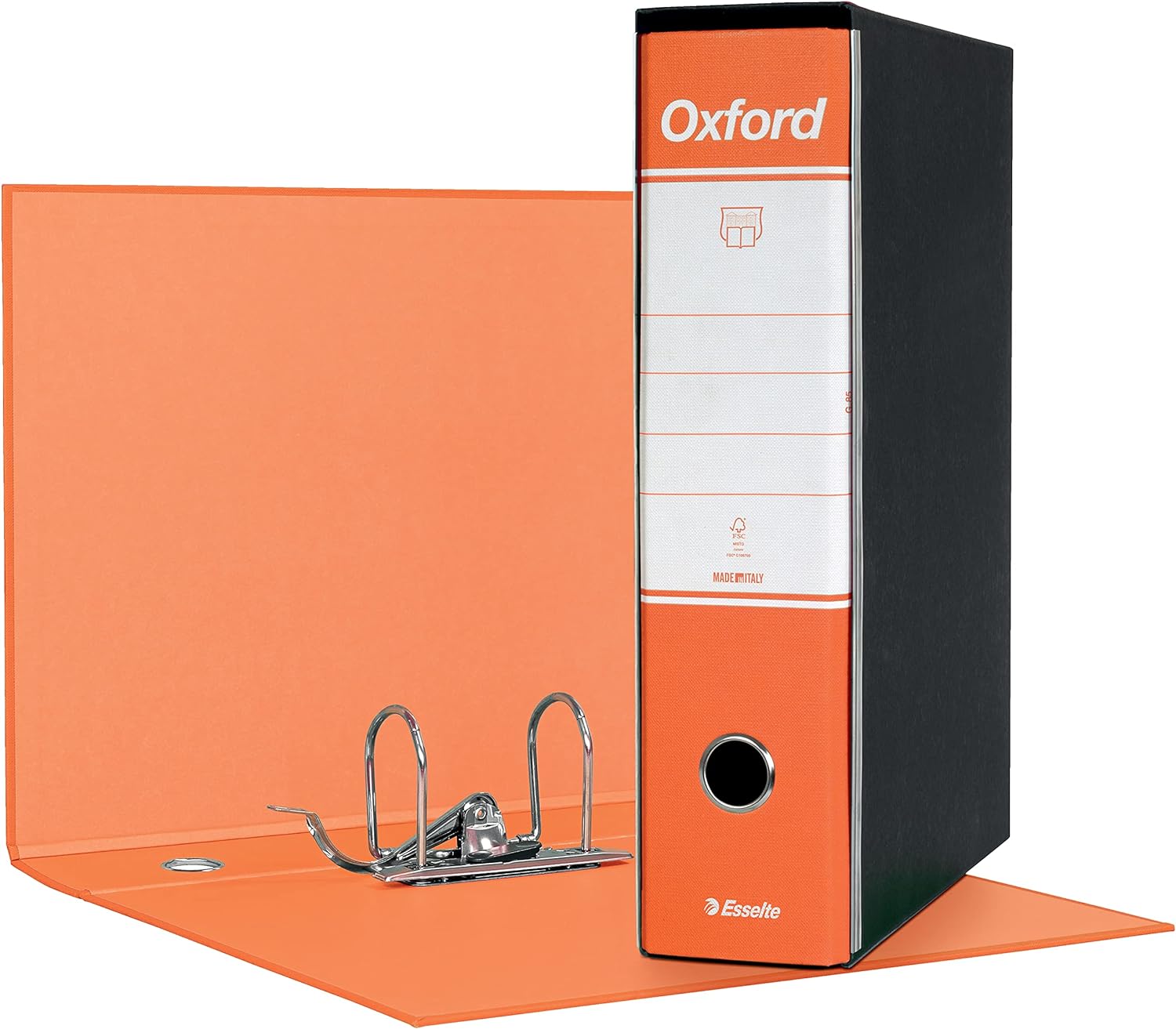Registratori in cartone con custodia OXFORD arancio dorso 8