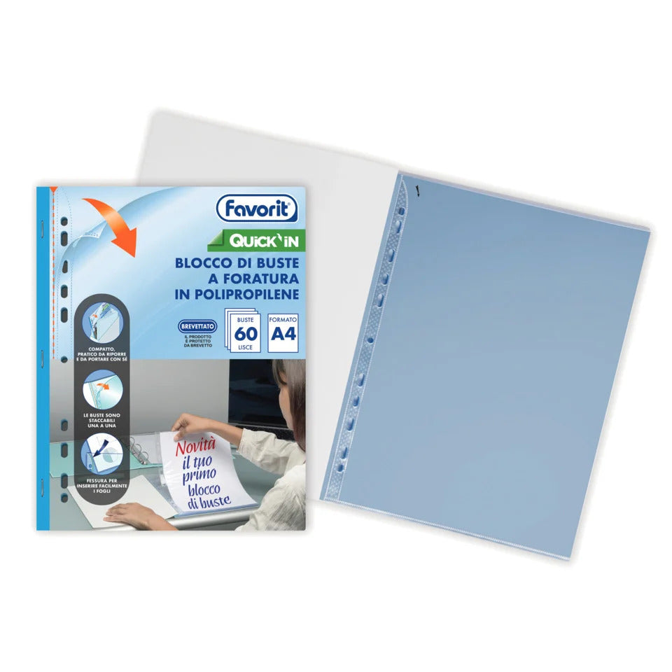 Blocco di Buste A4 a foratura universale - Quick’in