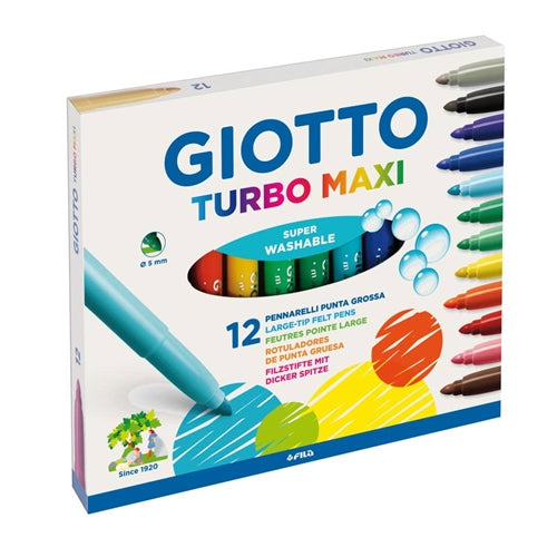 Pennarelli punta larga 5 mm -12 pz Turbo Maxi Giotto