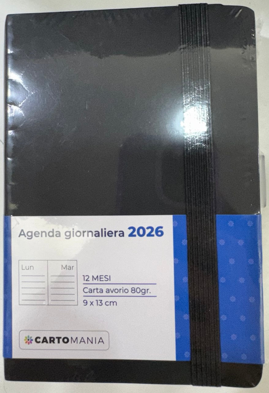 CARTOMANIA - ESSENTIAL AGENDA GIORNALIERA 12 MESI - BLACK