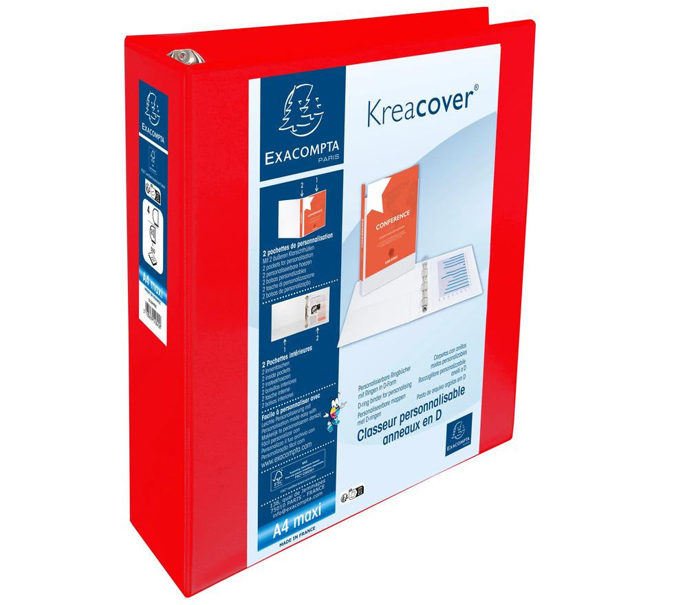 RACCOGLITORE PERSONALIZZABILE KREACOVER 4 ANELLI D60MM ROSSO