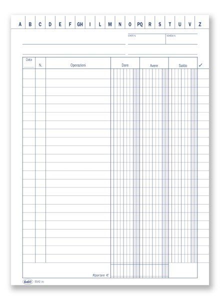 Scheda Dare/Avere/Saldo Bianca 140 gr 21x14 8 cm - CF.100