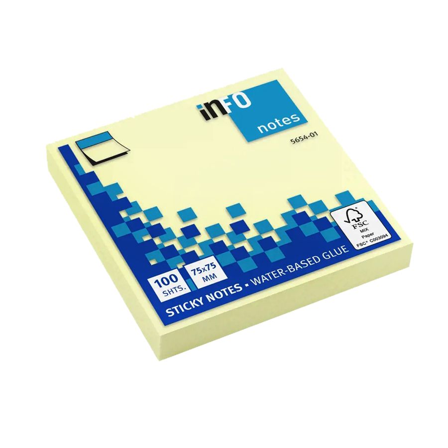 Blocchetti riposizionabili InfoNotes 75x75mm giallo100f.12pz