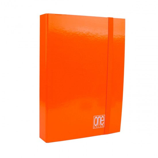 Cartella portaprogetti con elastico25x35cm dorso 3cm arancio