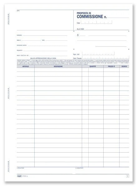 Proposte di commissione blocco 50X2 fogli autoricalcante