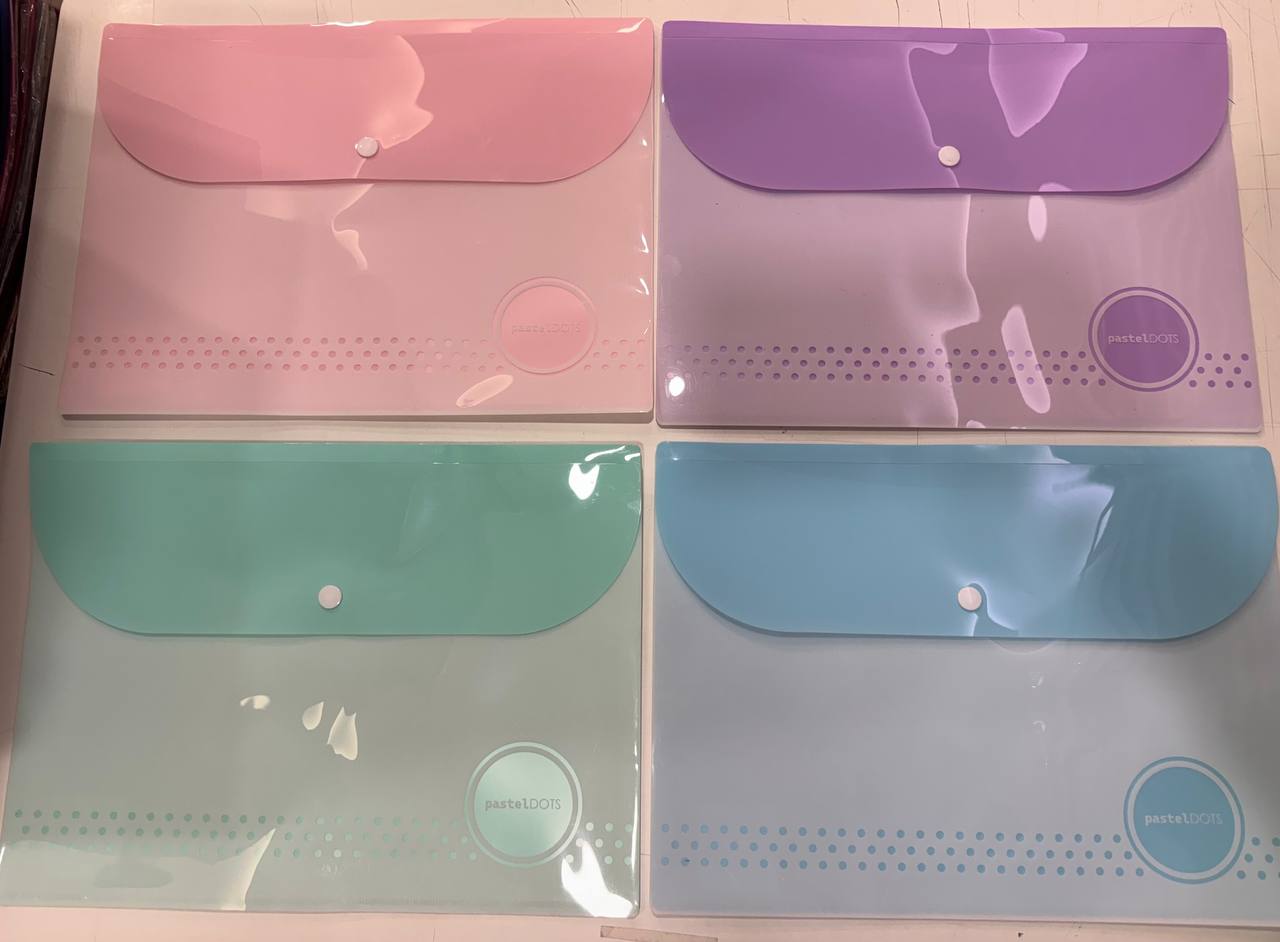 Busta con bottone A4 Colori Assortiti Pastel Dots