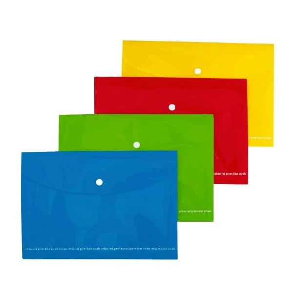 Buste con bottone A4 Happy Color - Colori Assortiti