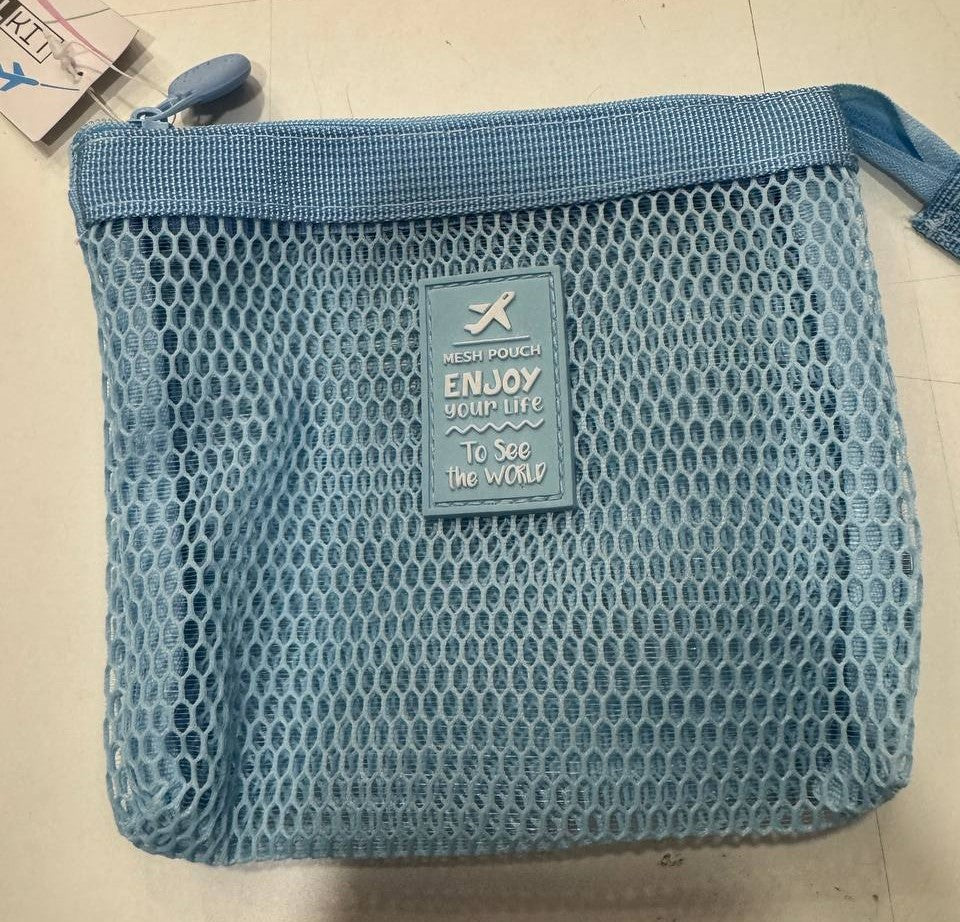 Travel bag a 3 tasche con zip - Pastel Azzurro