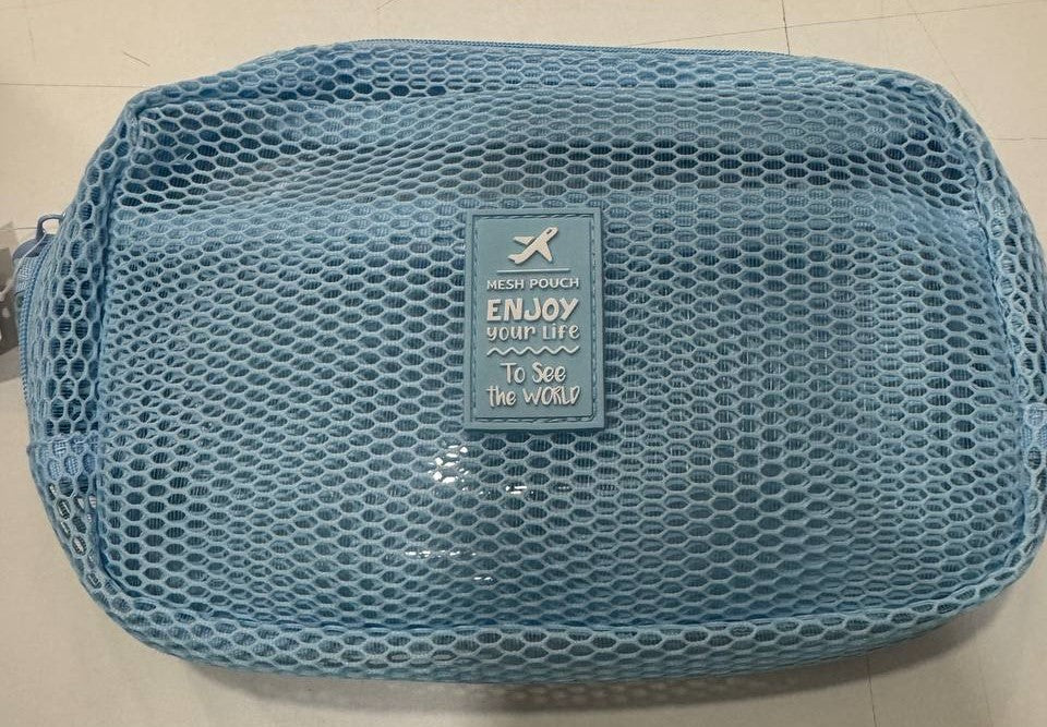 Travel Beauty Grande con zip - Pastel Azzurro