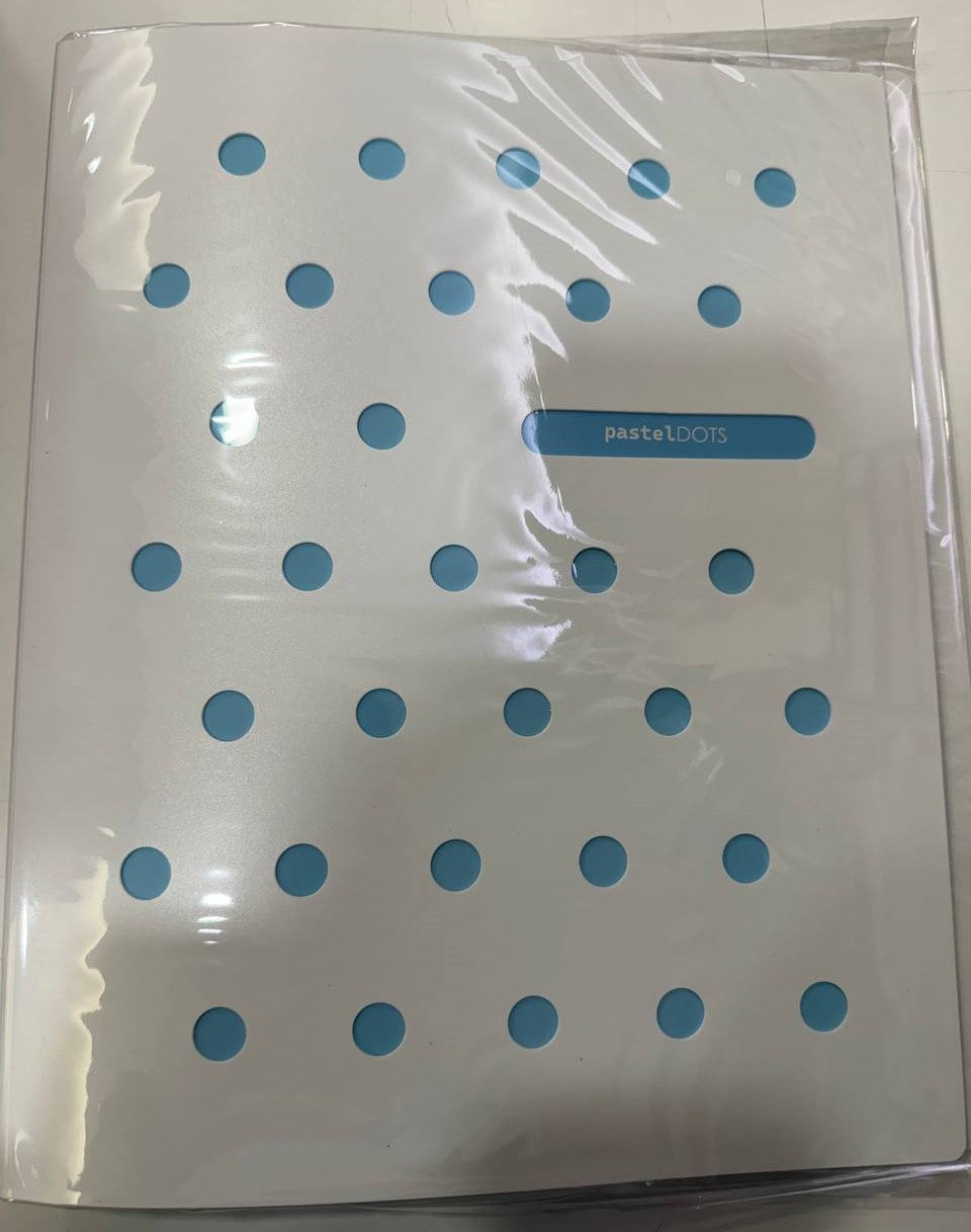 Cartella 4 Anelli Diametro 25 - Pastel Dots Azzurro