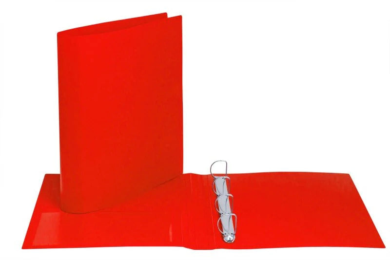 CARTELLINA 4 ANELLI DORSO 30MM PP OPACO - ROSSO