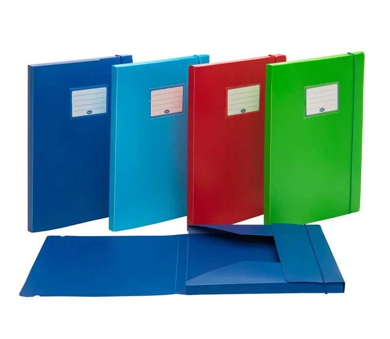 Cartellina con elastico dorso rigido - BLU