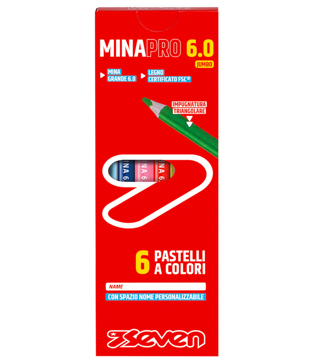 6 Pastelli a Colori Seven® Mina Pro 6.0