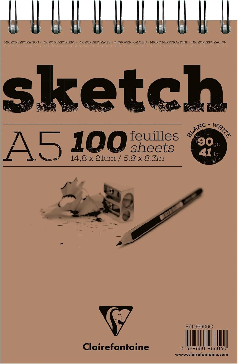 CLAIREFONTAINE SKETCH A5 100FF 90GR SPIRALATO