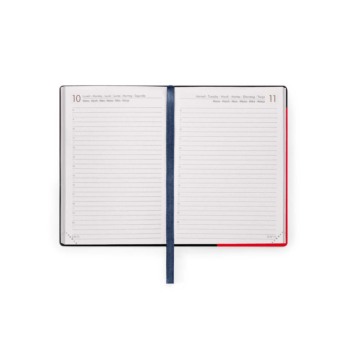 Agenda giornaliera 12 mesi 2025 piccola Radiant Red
