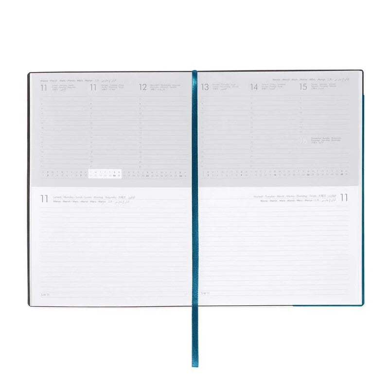 Agenda 12 mesi Settimanale & Giornaliera Grande Teal Blue