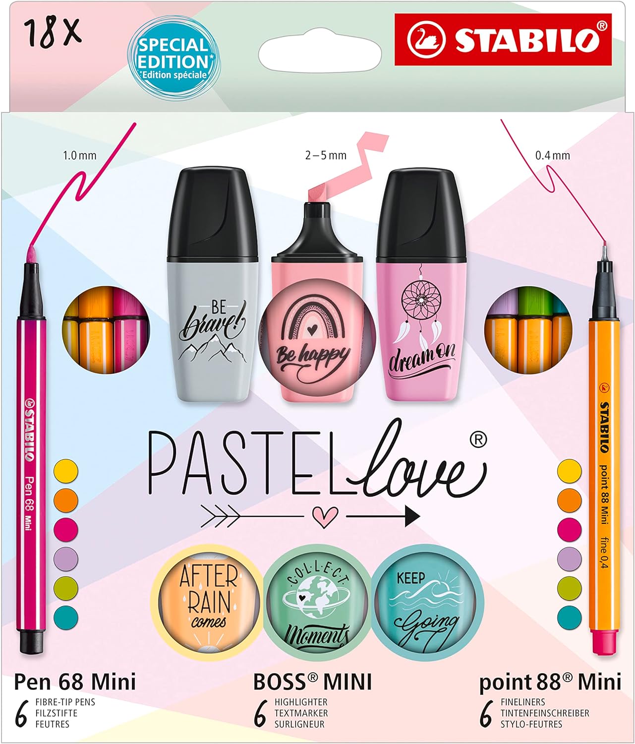 CF 18 PZ Stabilo Set mini world pastel love