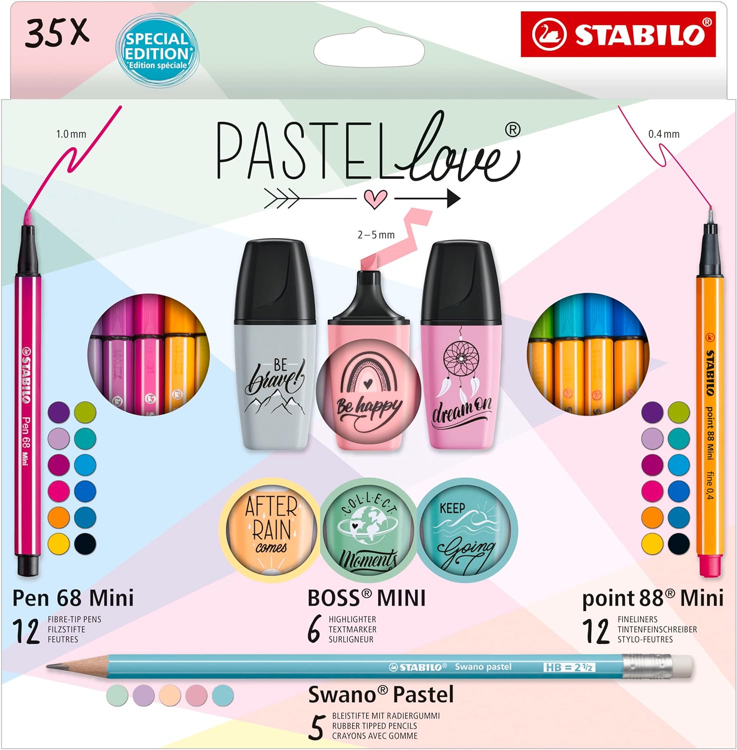 CF 35 PZ Stabilo Set mini world pastel love