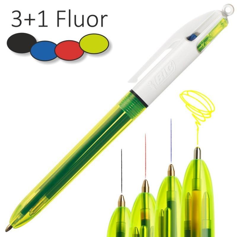 Penna a sfera  BIC 4 Colours Fluo punta 1/1 6 mm