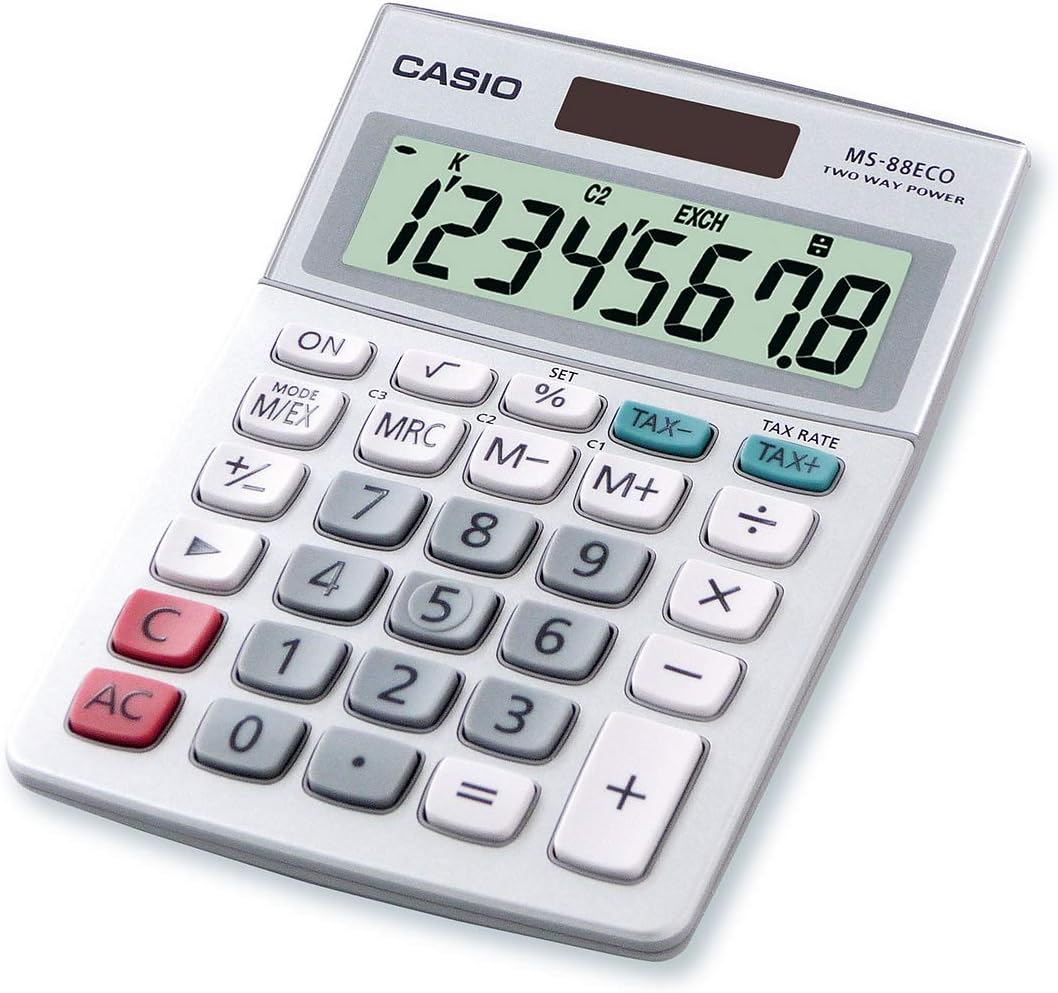 Casio Ms-88 Eco Calcolatrice Da Tavolo Display A Otto Cifre