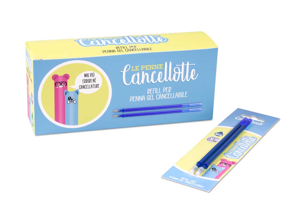 CF 2 PZ Refill penne gel cancellabili Cancellotte Blu