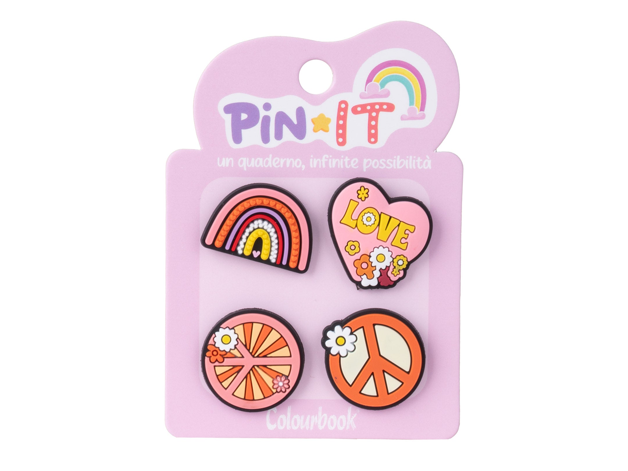 Set 4 Pezzi Pin It Flower Power