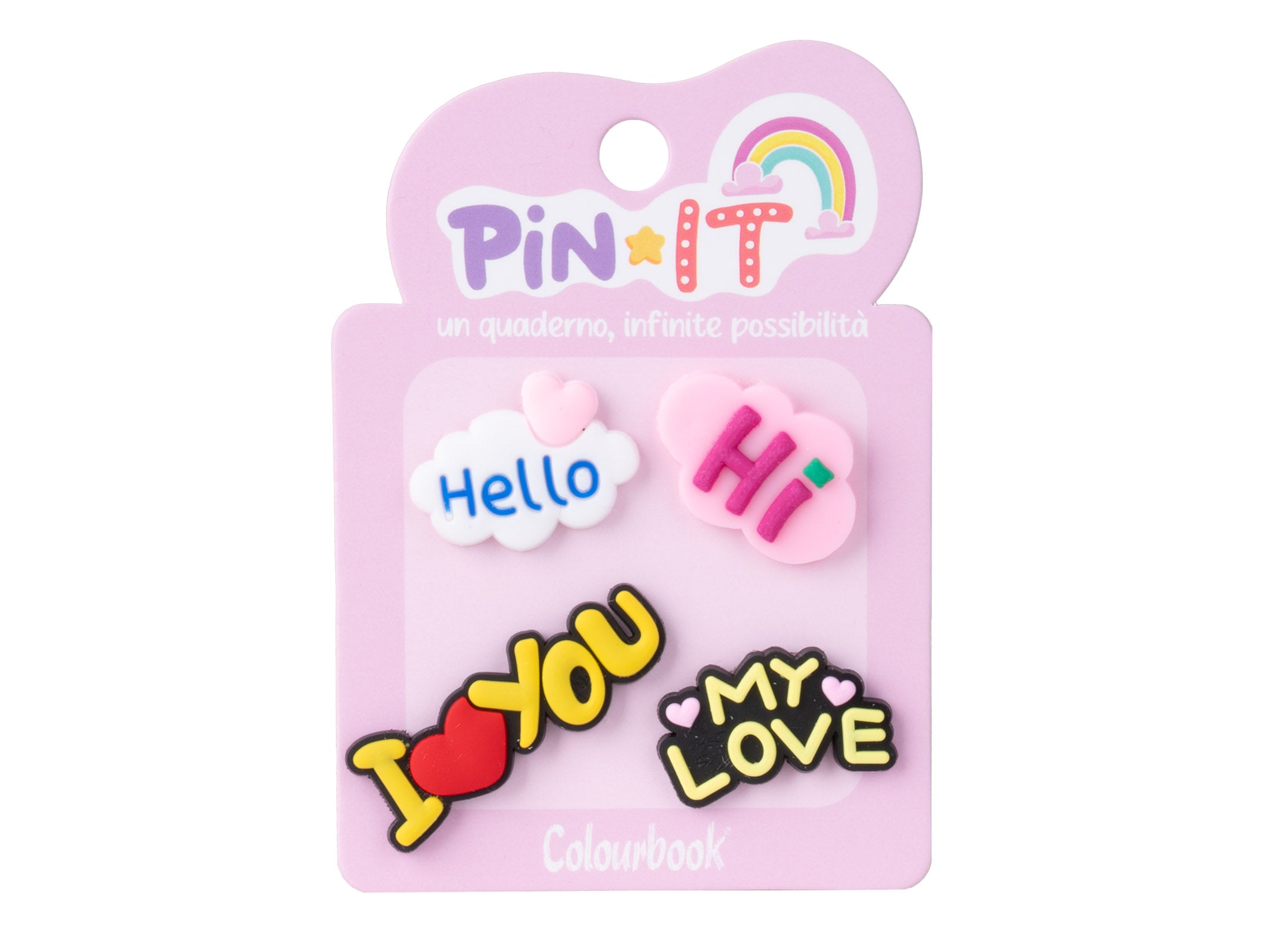 Set 4 Pezzi Pin It Hello  I Love You