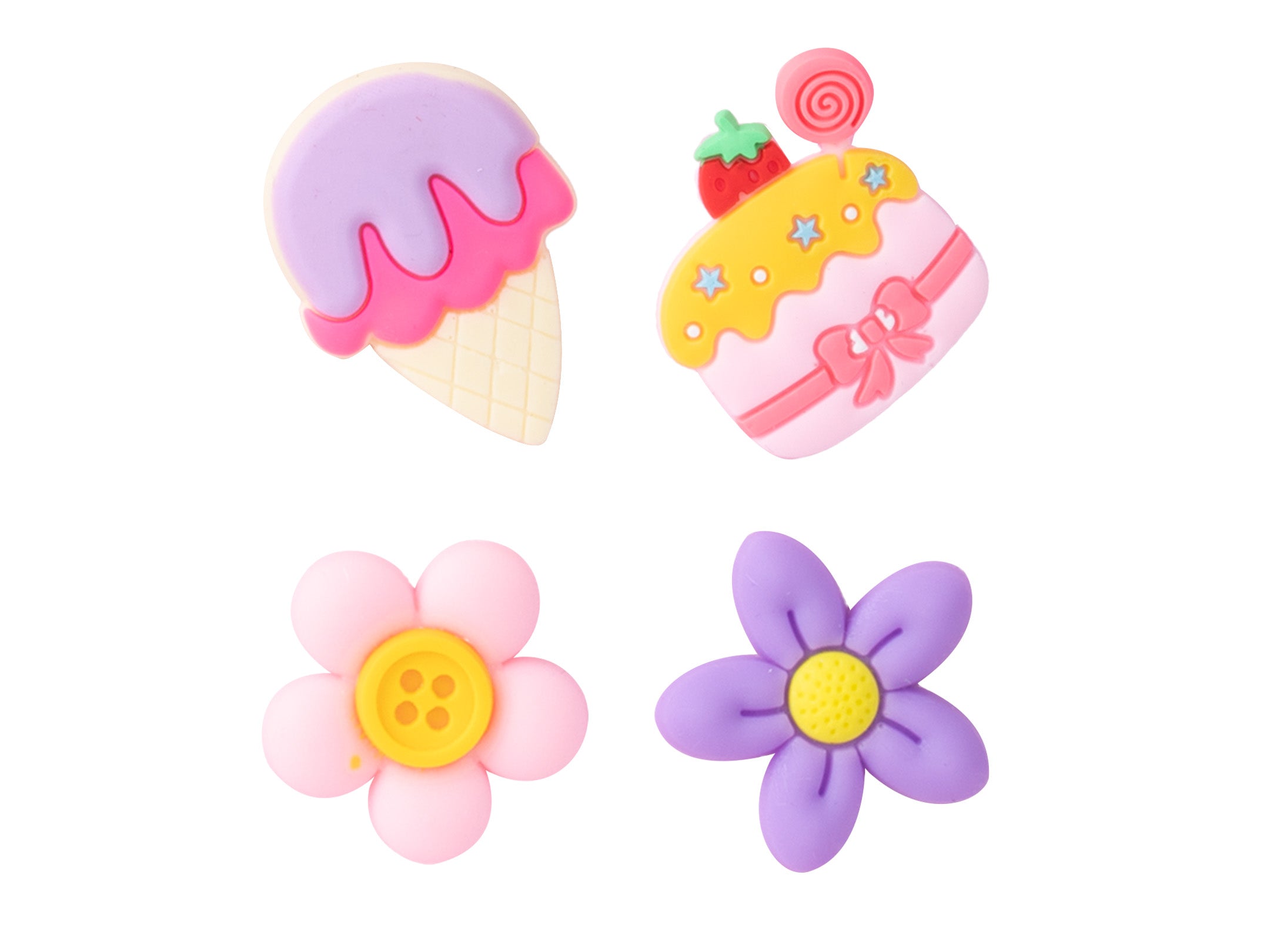 Set 4 Pezzi Pin It Ice Cream & Flowers