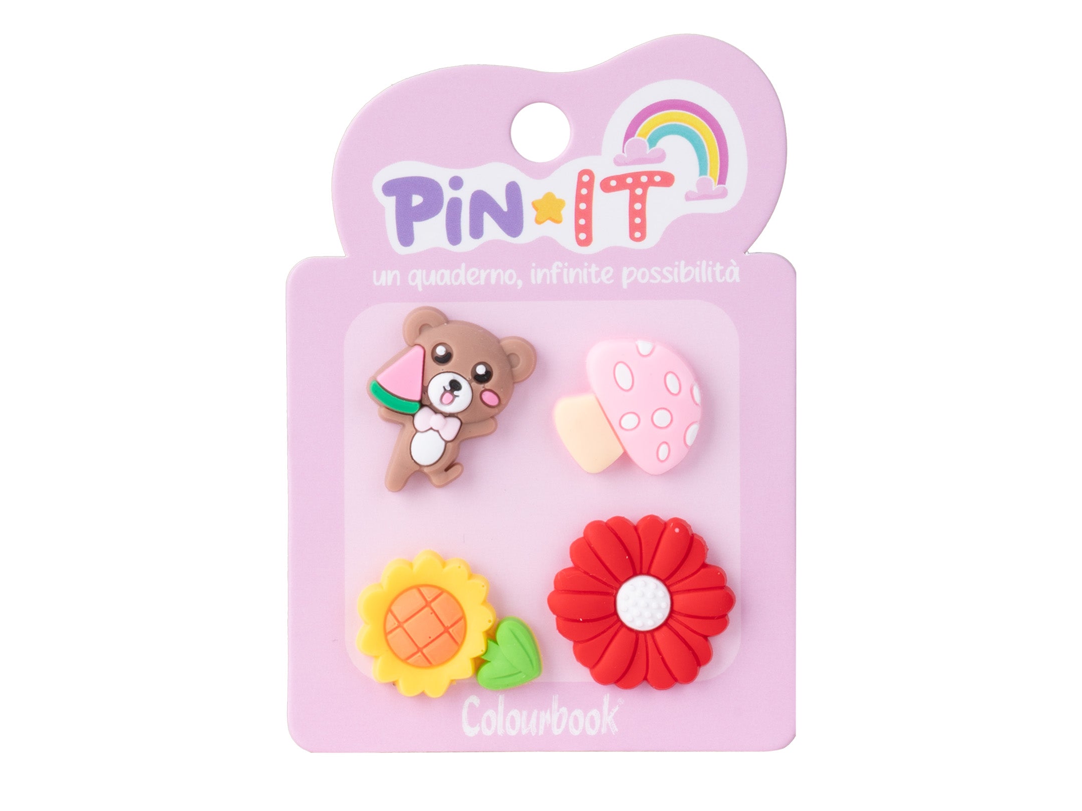 Set 4 Pezzi Pin It Flowers & Bears