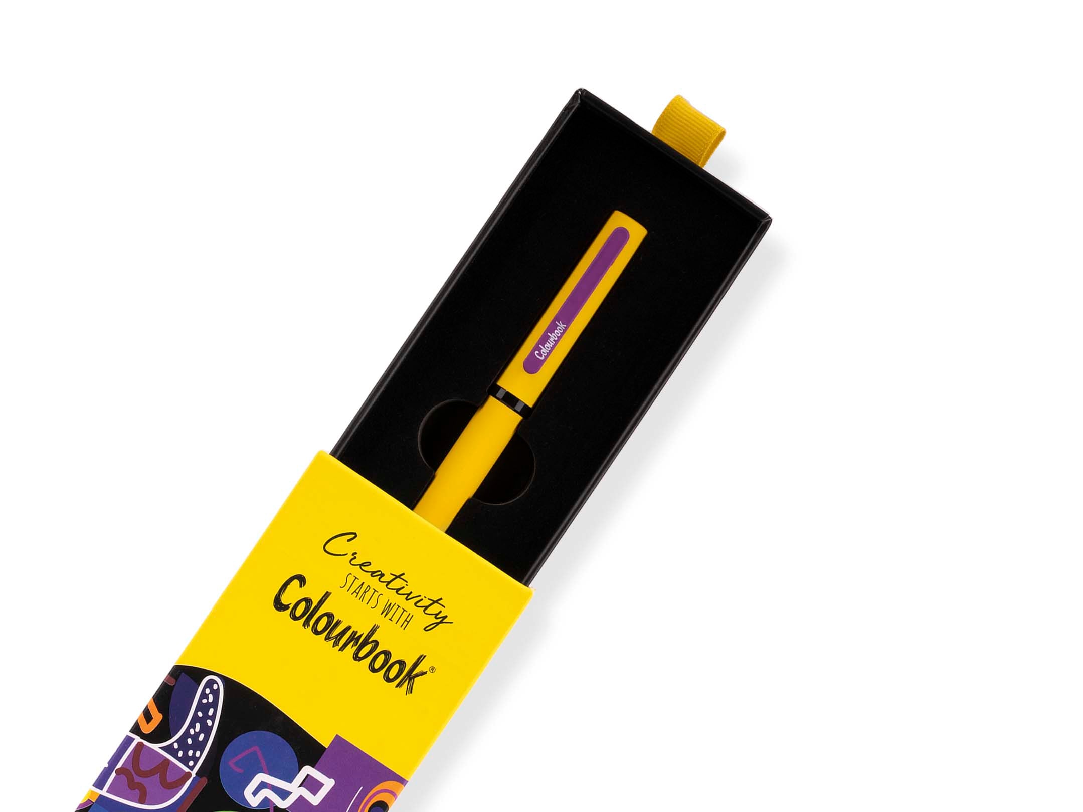 Penna roller in metallo creativity con astuccio col Giallo