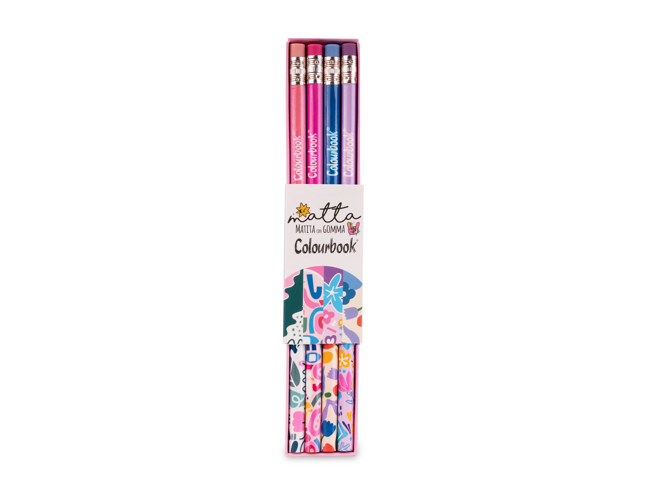 Set 4 matite con gomma matta Doodle