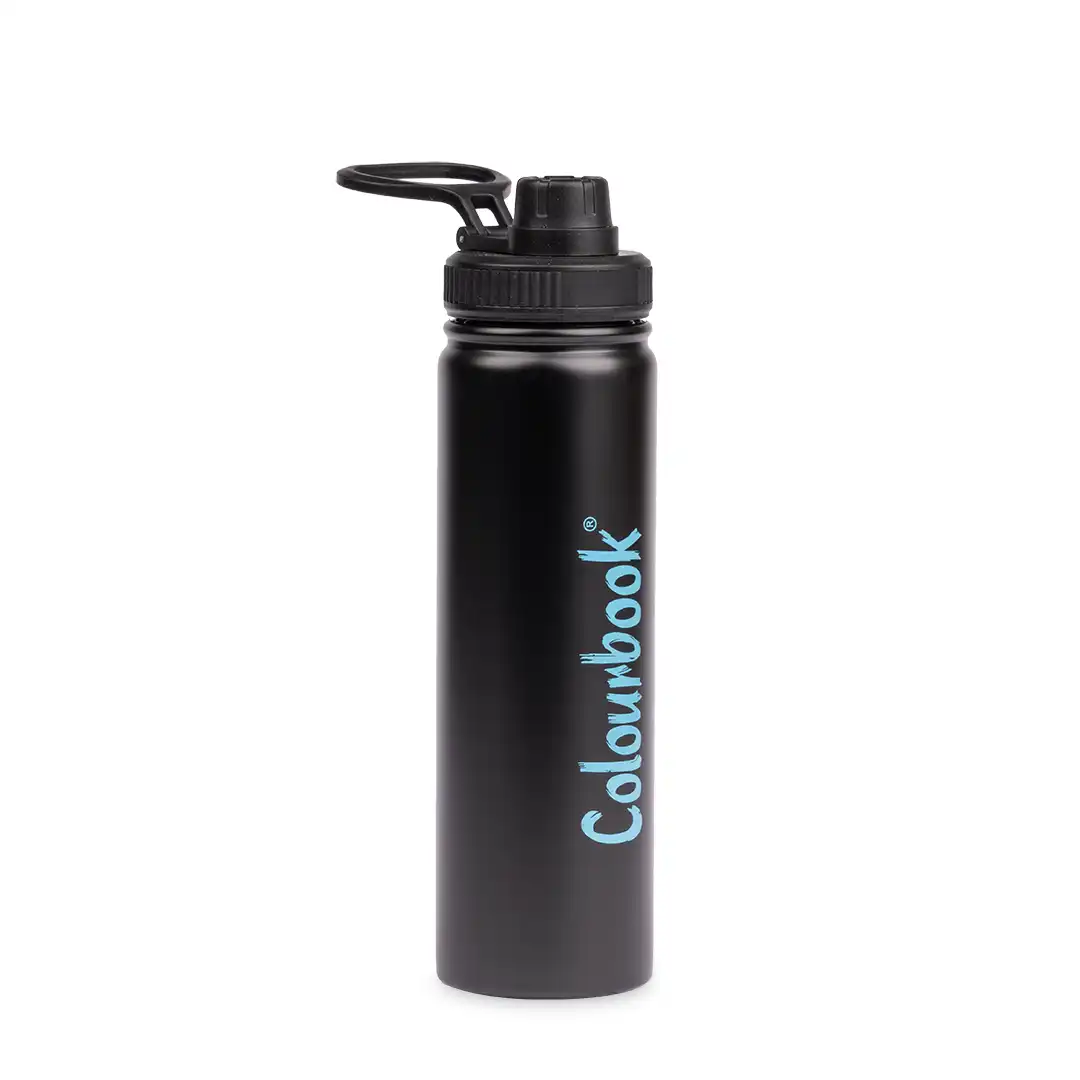 Borraccia termica con beccuccio 650ml Colour Trek - Nero