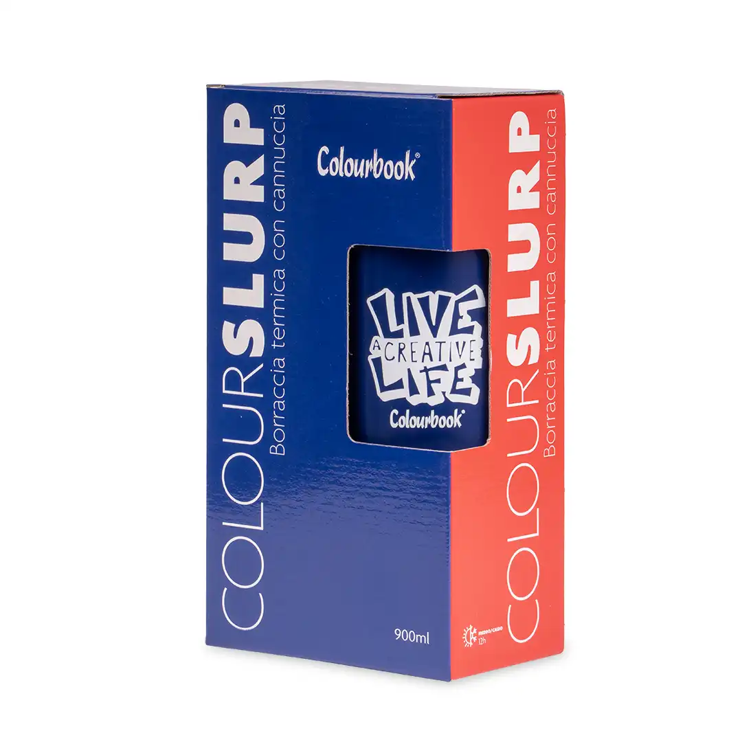 Borraccia termica con cannuccia 900ml Colour Slurp - Blu