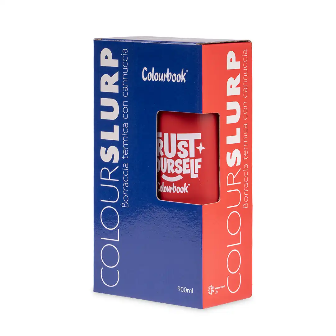 Borraccia termica con cannuccia 900ml Colour Slurp - Rosso