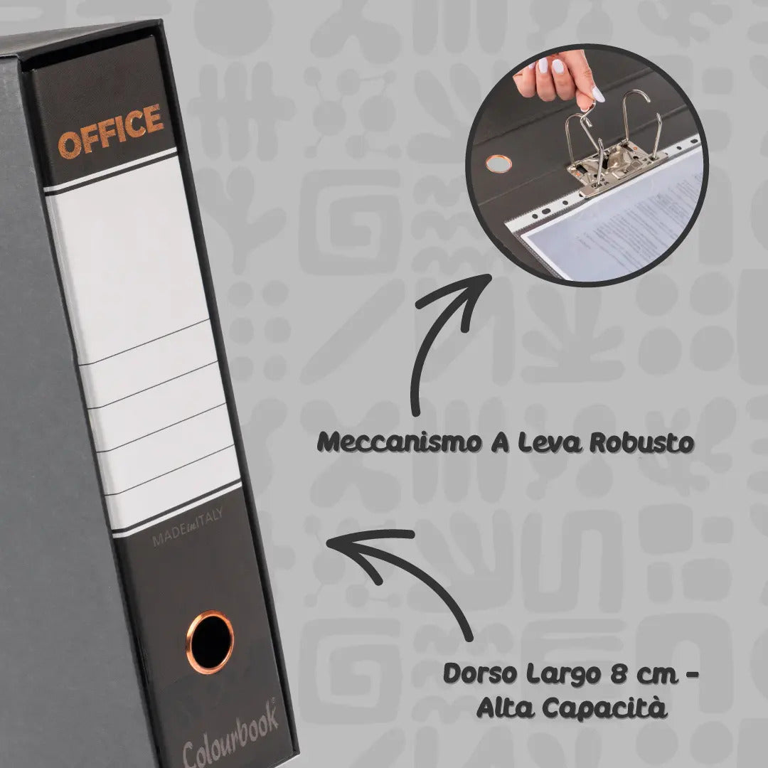 Registratore Office Nero dorso 8cm