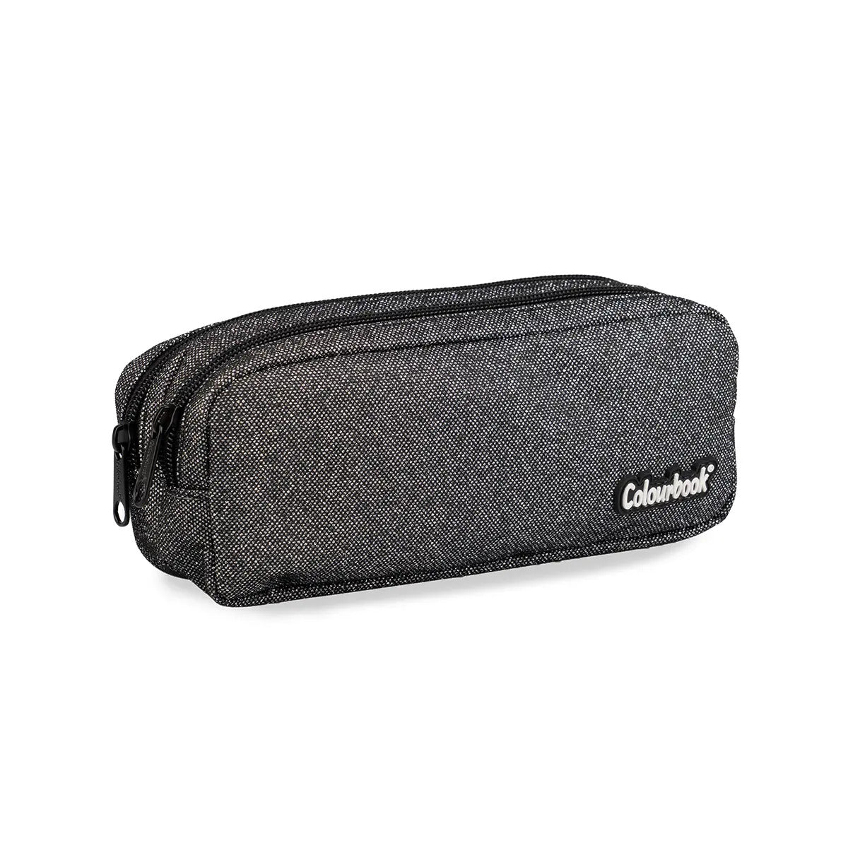 Astuccio 2 zip Glitter - Grigio