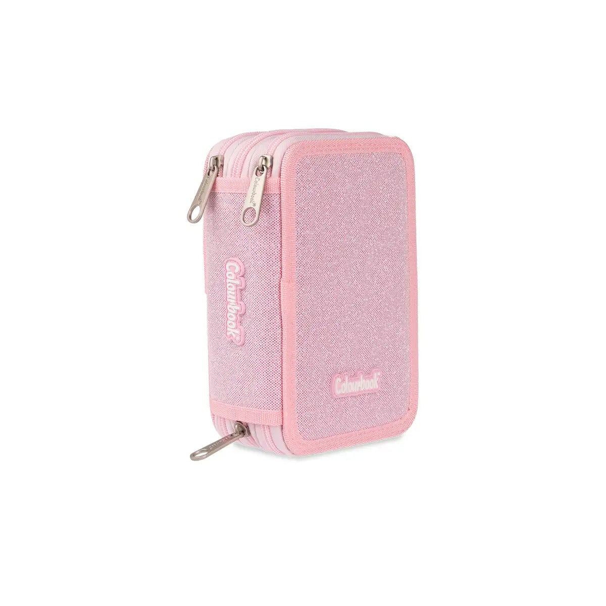 Astuccio 3 zip Glitter - Rosa