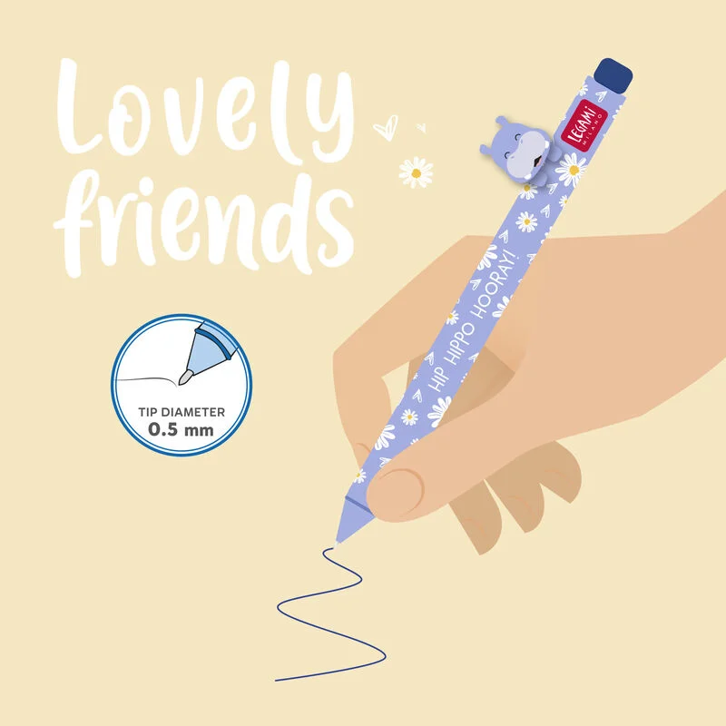 Legami - Penna Gel - Lovely Friends Hippo