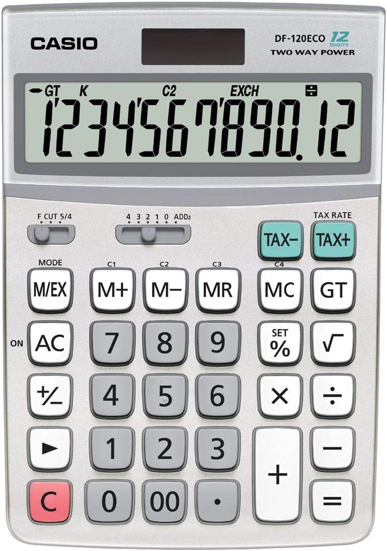 Casio DF-120 ECO calcolatrice da tavolo 12 cifre - Grigio